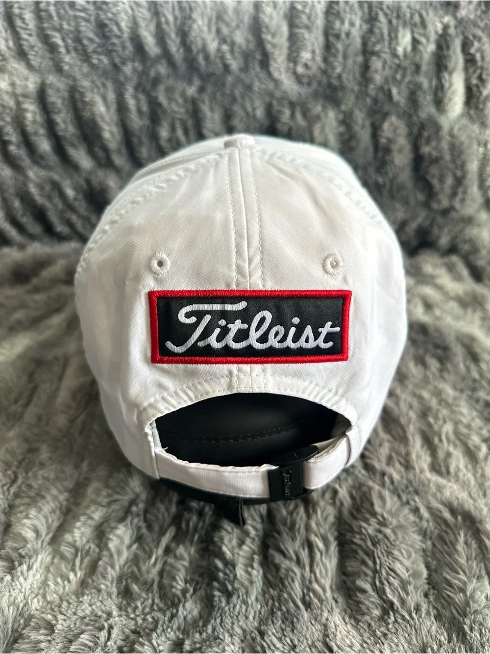 Titleist White Cap with Black Script Logo